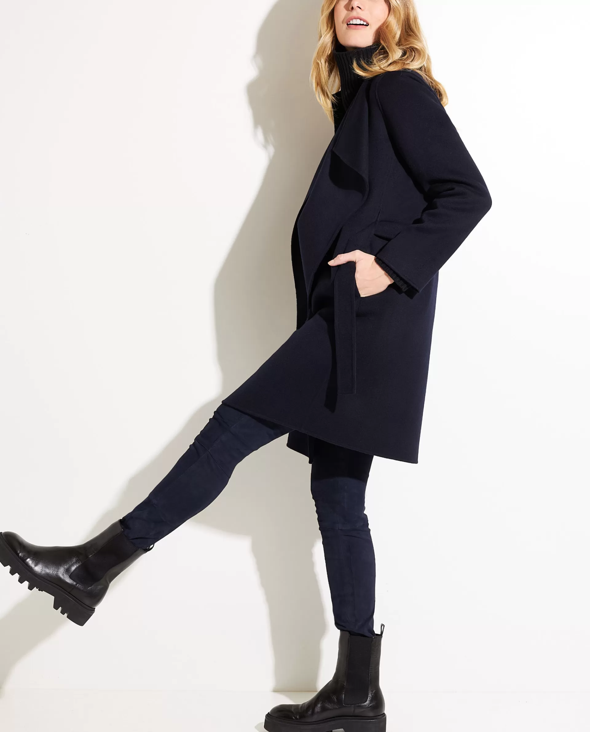 Clearance Cashmere Jas Met Ceintuur Vrouwen Jassen