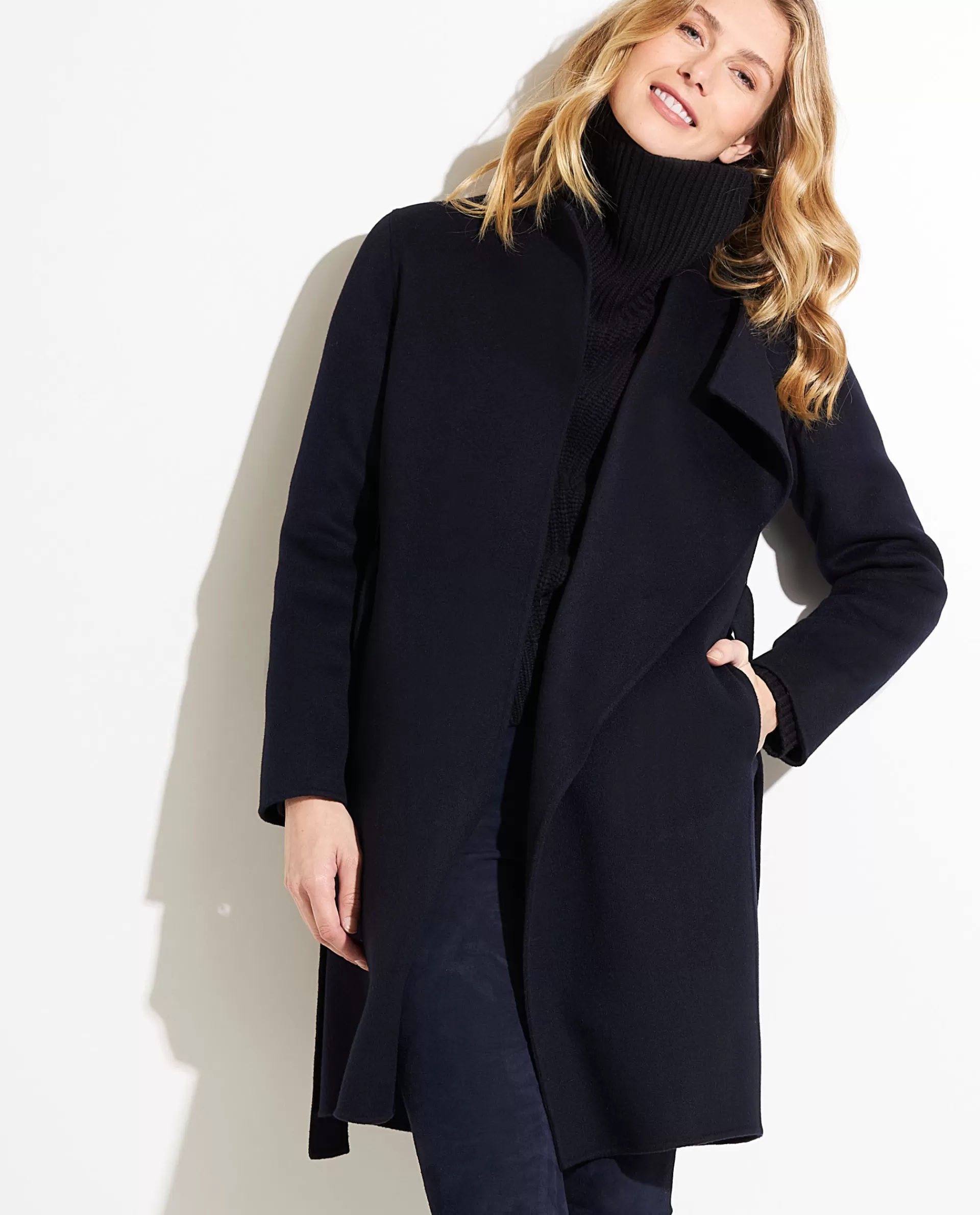 Clearance Cashmere Jas Met Ceintuur Vrouwen Jassen