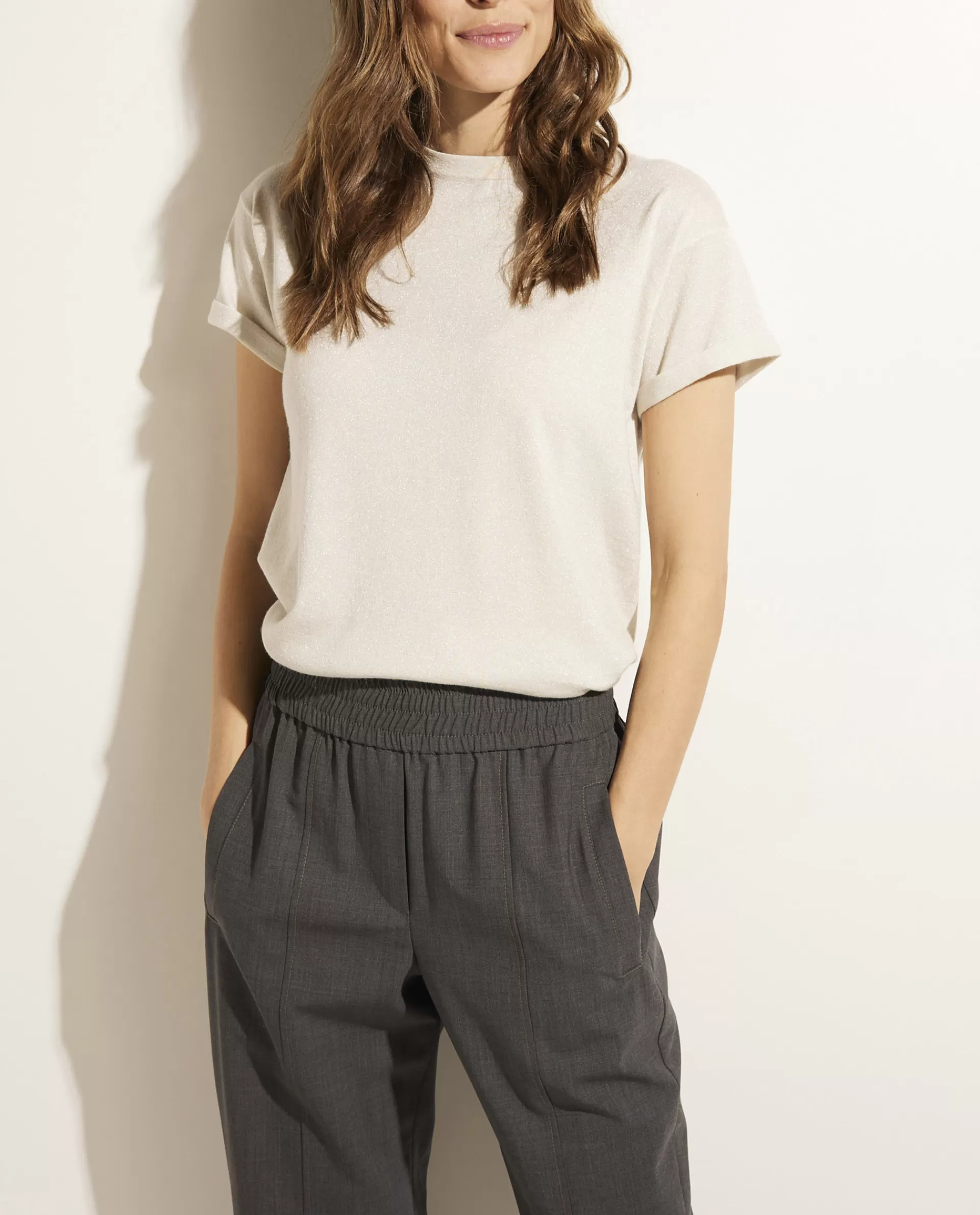 Sale Cashmere-Zijden T-Shirt Vrouwen Tops