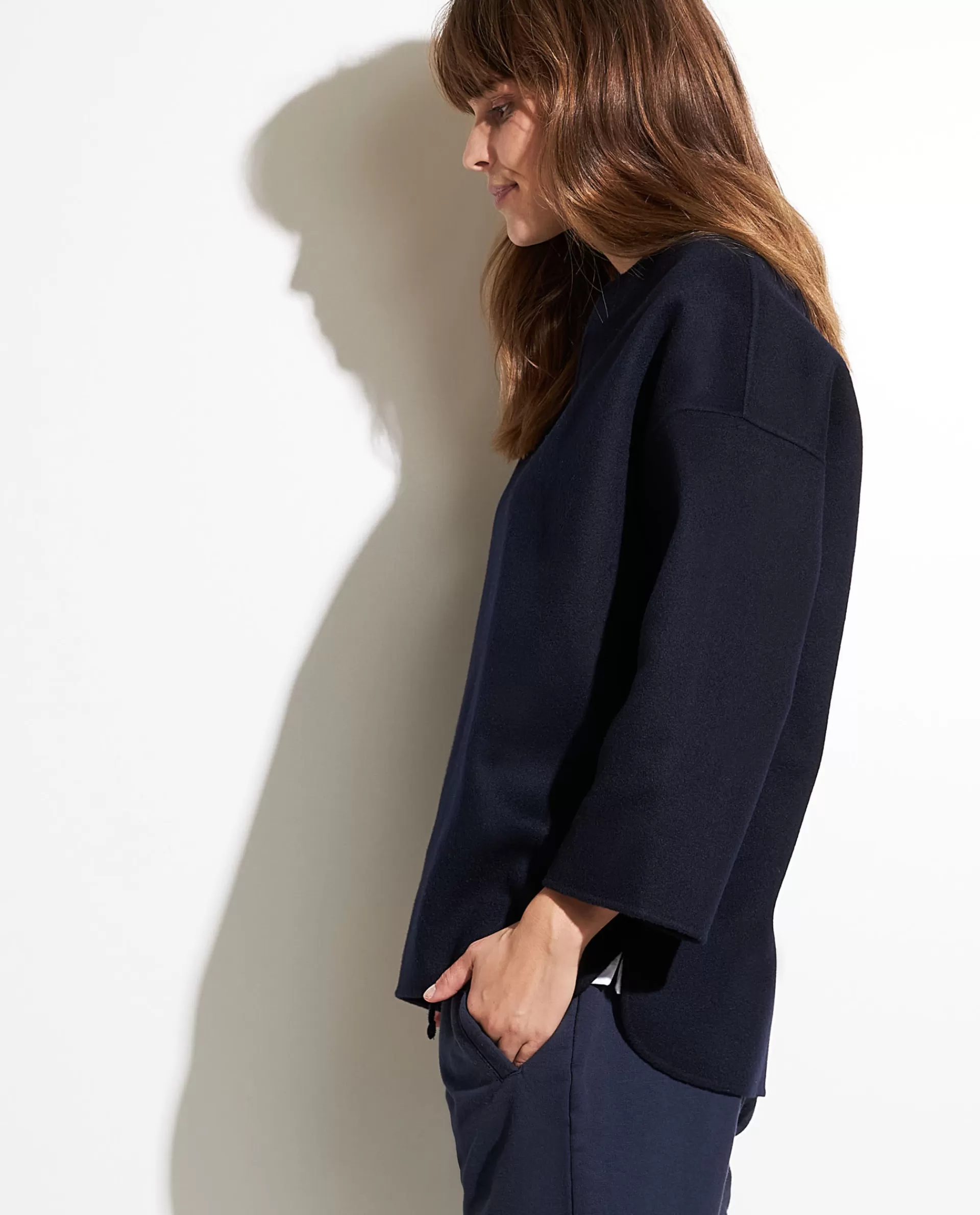 Outlet Double Face Cashmere Trui Vrouwen Tops