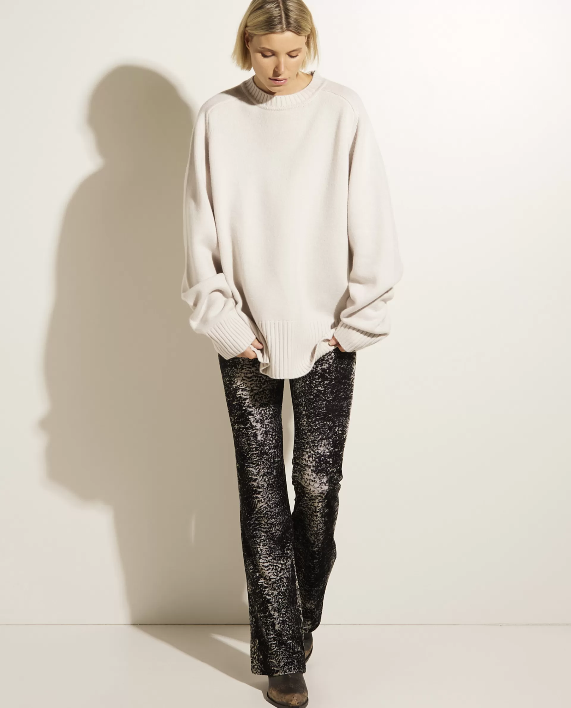 Clearance Flared Broek In Stretch Fluweel Vrouwen Broeken