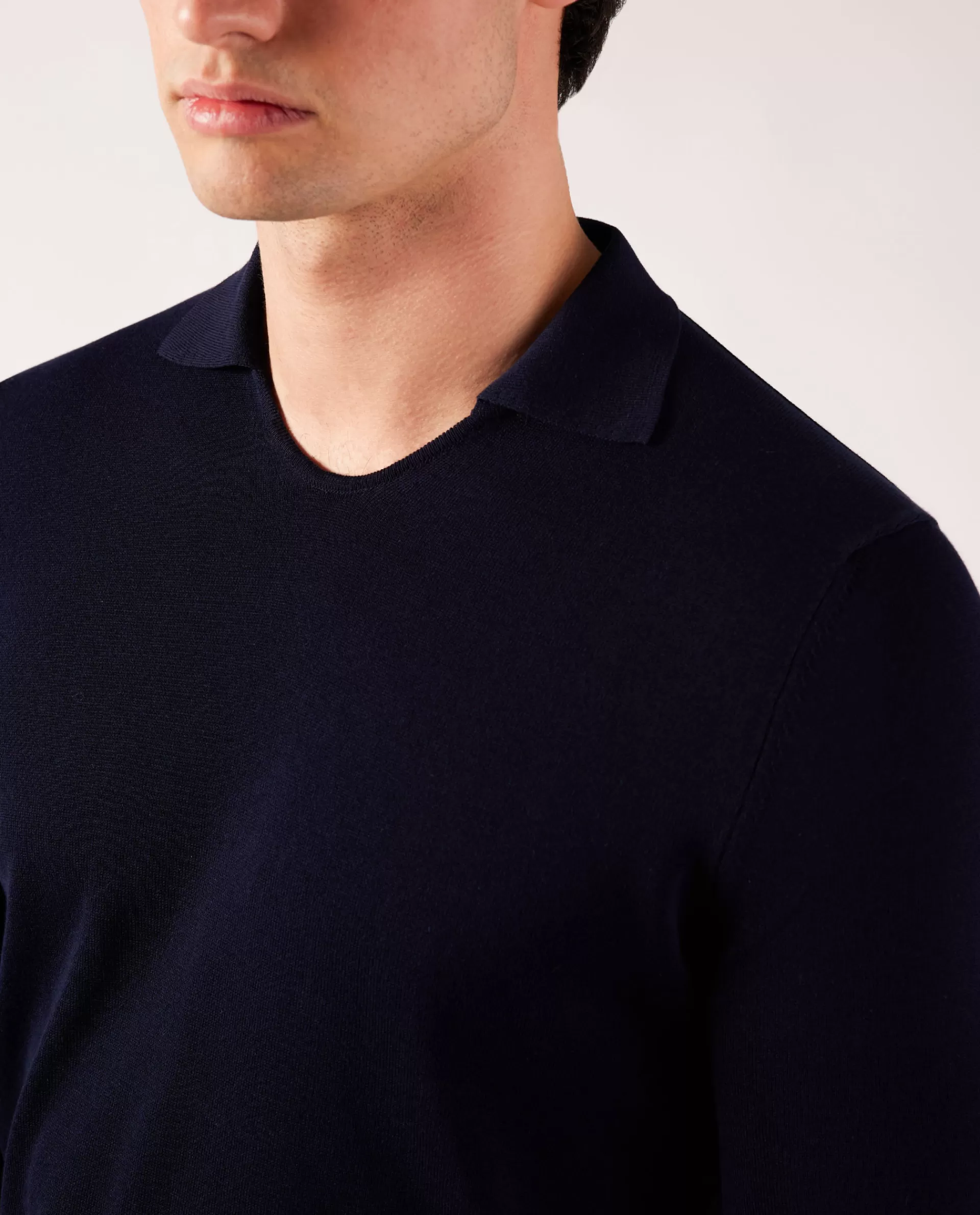 Best Sale Katoenen Lange Mouw Polo Mannen Knitwear