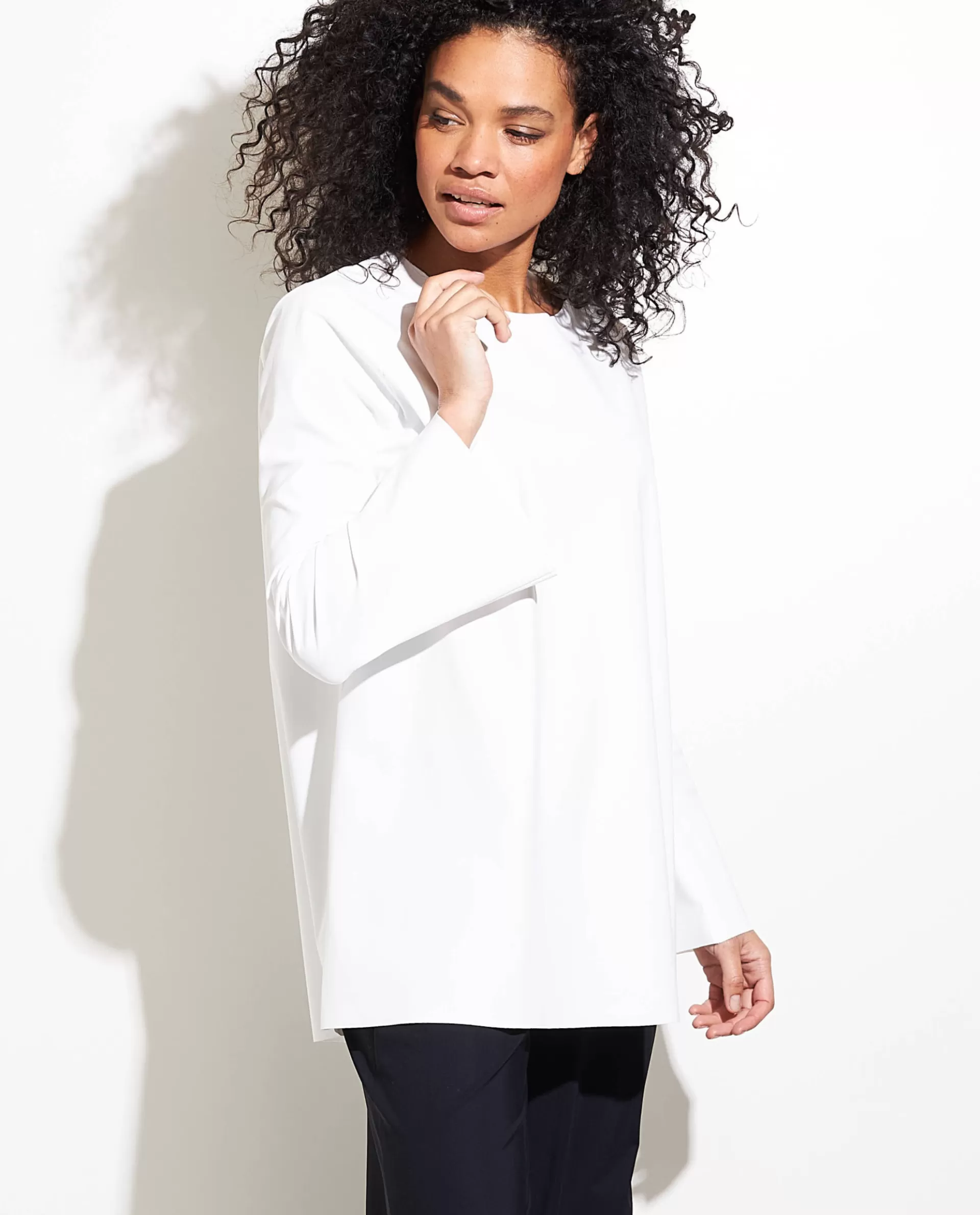Store Lange Top In Stretch-Kwaliteit Vrouwen Tops