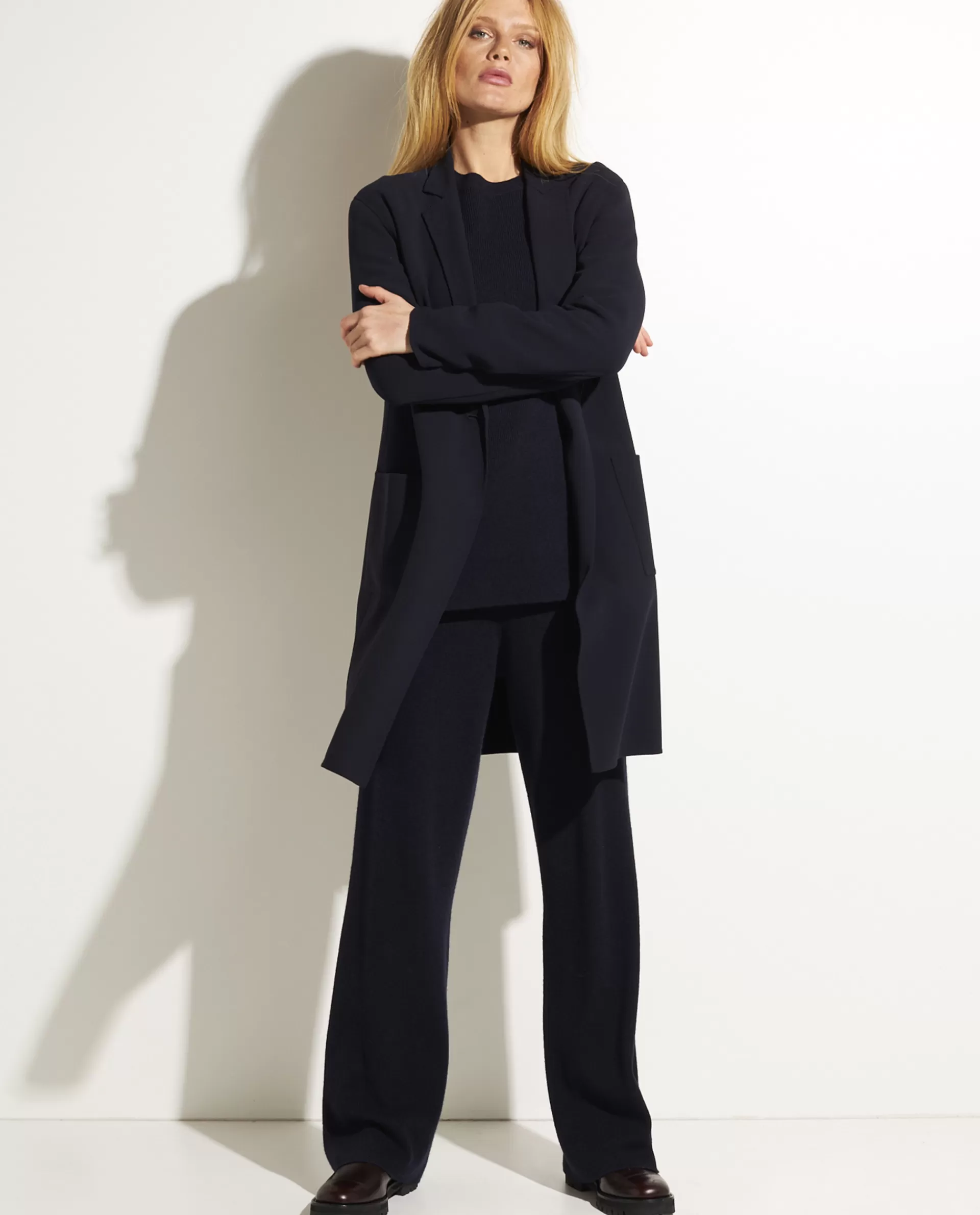 Outlet Lange Wollen Blazer Vrouwen Blazers