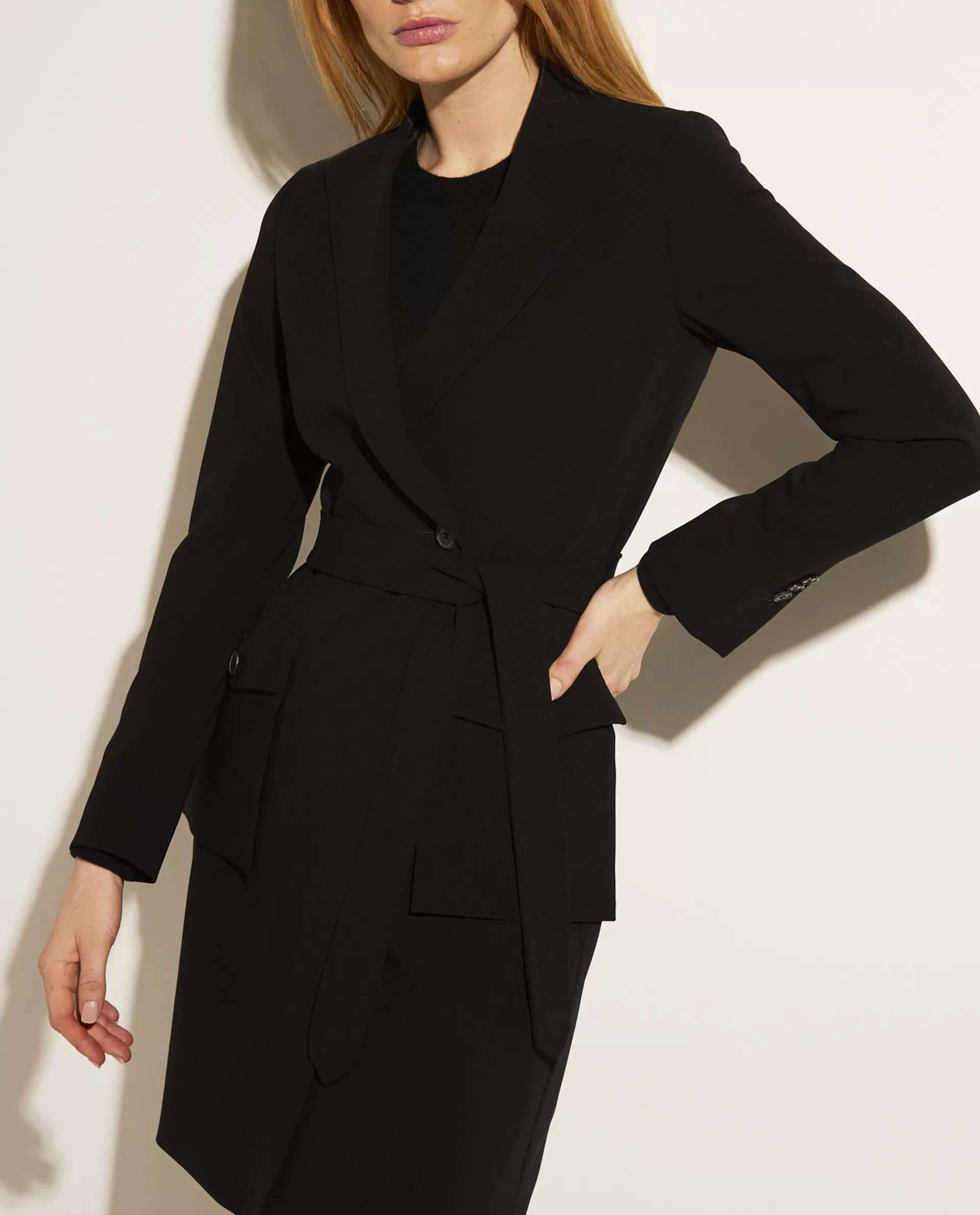 Cheap Lange Wollen Blazer Met Ceintuur Vrouwen Blazers