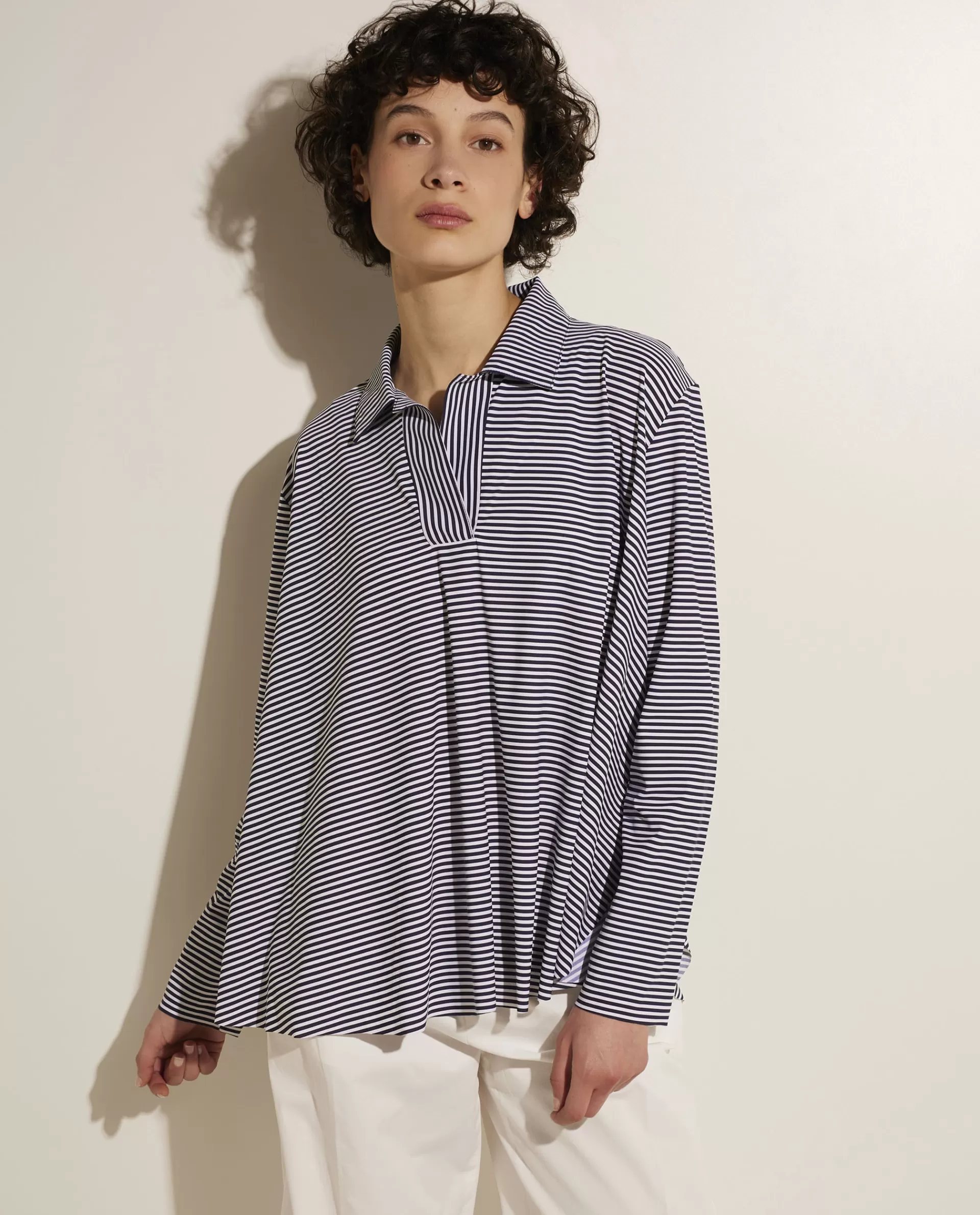 New Losvallende Blouse In Stretch Vrouwen Blouses