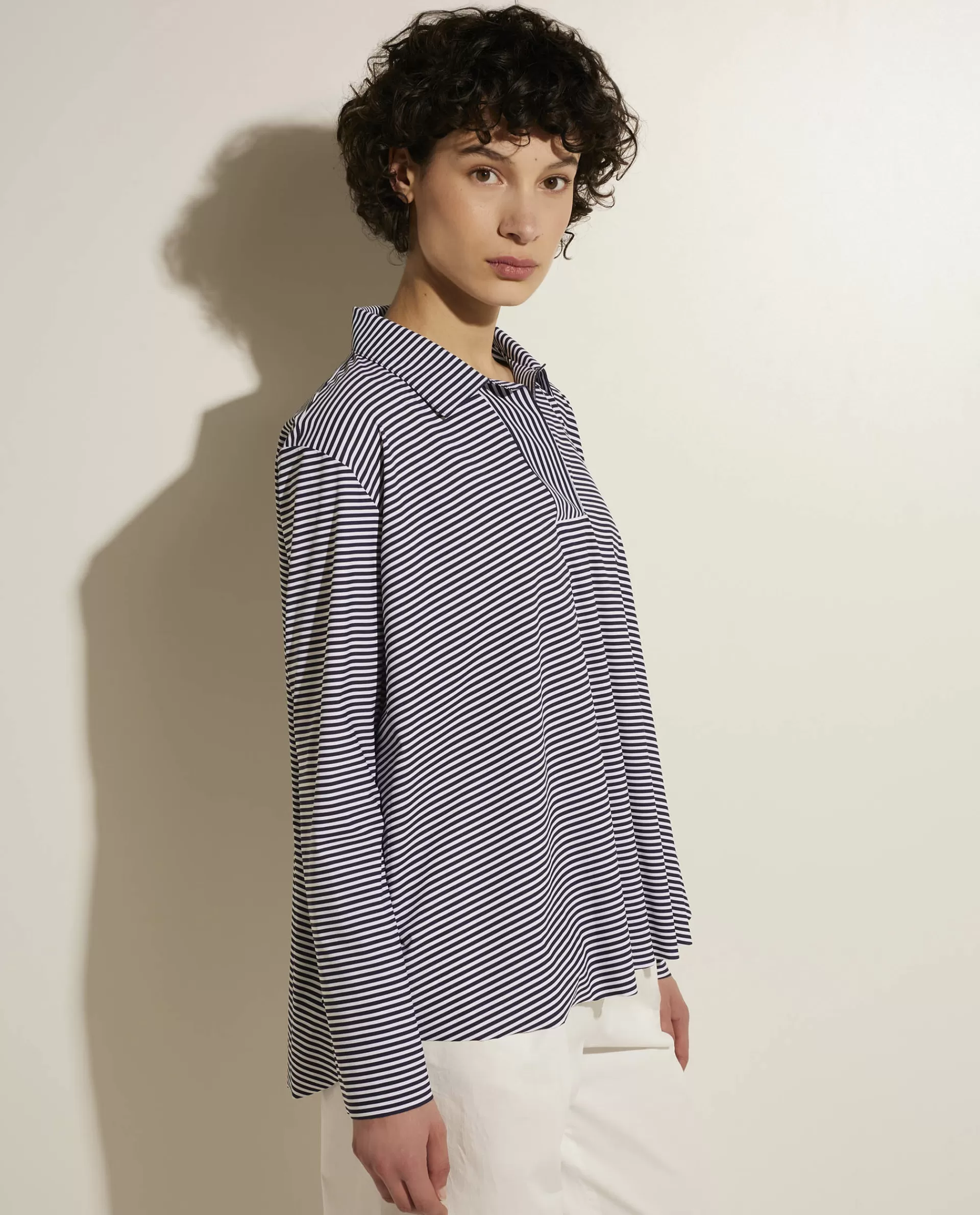 New Losvallende Blouse In Stretch Vrouwen Blouses