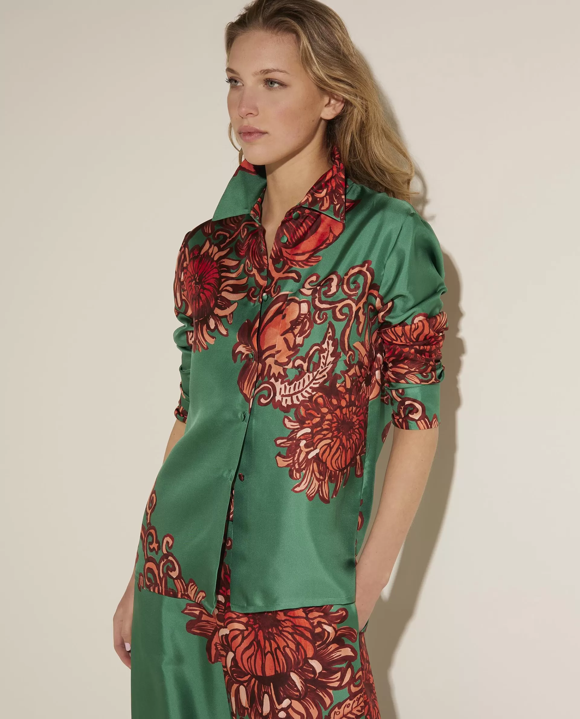 Store Zijden Blouse Vrouwen Blouses